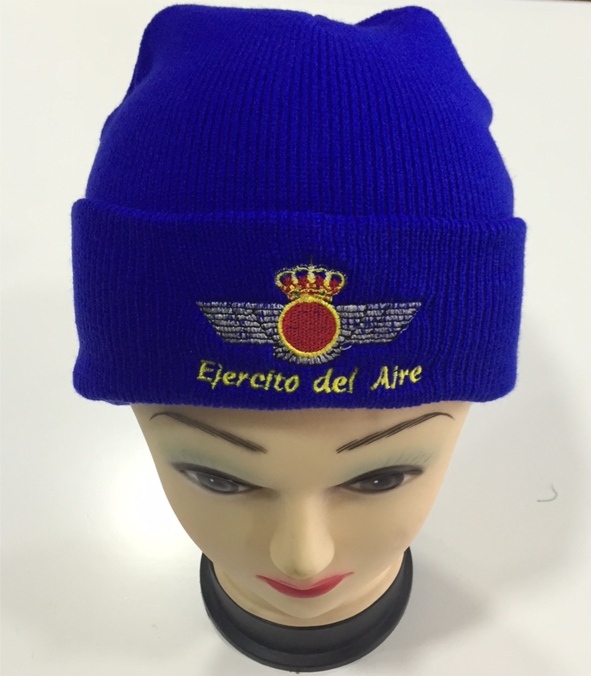 Gorro Lana azul bordado Ejército del Aire